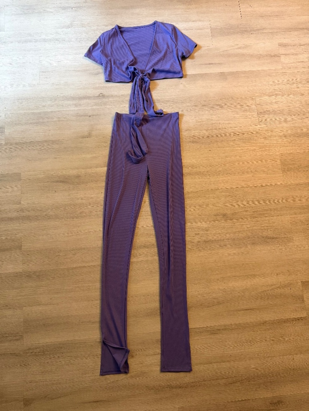 Tie front two piece set